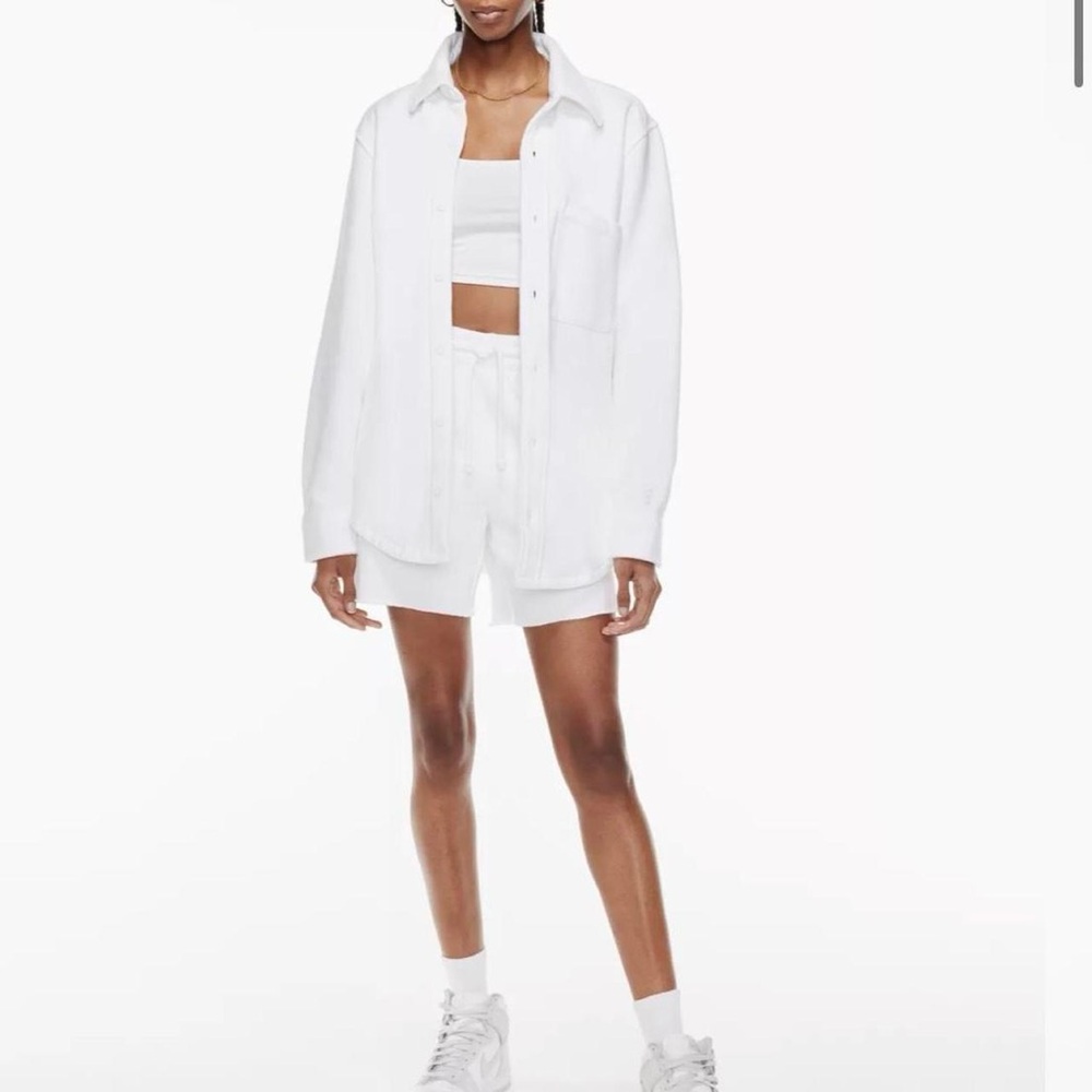 Aritzia TNA White Fleece Button Down
